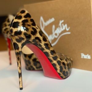 Christian Louboutin Patent Leopard Stilettos